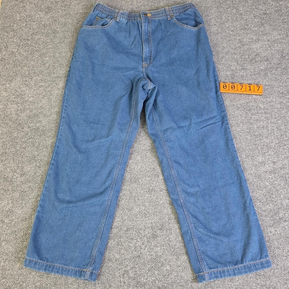 Haband's Ice House Flannel Lined Jeans Mens 36M Blue Cotton & Polyester Denim